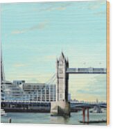 The Shard And Tower Bridge London Wood Print