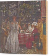 The Terrace At Vasouy, The Lunch, 1901 Wood Print