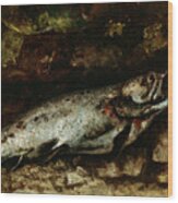 The Trout, 1873. Artist Gustave Courbet Wood Print