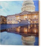 The United States Capitol Building Wood Print