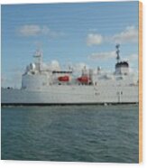 The Usns Waters Enters Port Canaveral. Wood Print