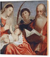The Virgin And Child With Saints Stephen Wood Print