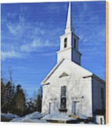 The White Church In Grafton, Vermont Wood Print
