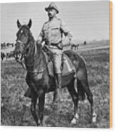 Theodore Roosevelt Riding Horse Wood Print