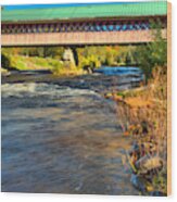 Thompson Covered Bridge Over The Ashuelot River Wood Print