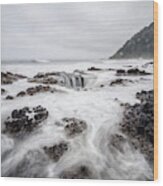 Thor's Well Motion Blur Wood Print