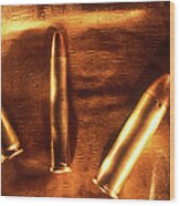Three Golden 38 Calibre Bullets Wood Print