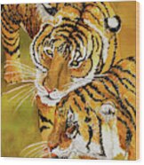 Tiger Romance Wood Print