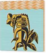 Tiki Totem Wood Print
