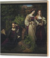 Torquato Tasso And The Two Leonores By Karl Ferdinand Sohn Wood Print