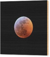Total Lunar Eclipse Up Close Wood Print