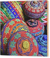 Traditional Colorful Baskets,bali Wood Print