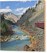 Train Ride Through Colorado Mountains Wood Print