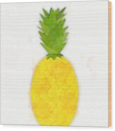 Tropical Pineapple Digital Watercolor Wood Print