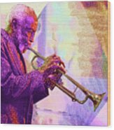 Trumpet Player Wood Print