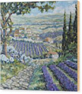 Tuscan Lavender Valleys By Prankearts Wood Print