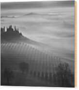 Tuscany Fog Wood Print