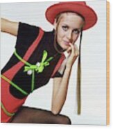 Twiggy With Piaget Watches Wood Print