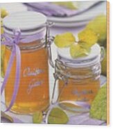 Two Jars Of Quince Jelly To Give As Gifts Wood Print