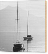 Two Sail Boats In Early Morning Wood Print