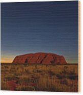 Uluru In The Moonlight Wood Print