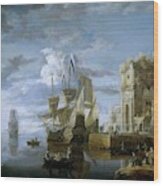 'un Puerto De Mar', Ca. 1640, Flemish School, Oil On Copper, 70 Cm X 86 Cm, P02128. Wood Print