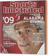 University Of Alabama Head Coach Nick Saban Sports Illustrated Cover Wood Print