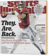 University Of Alabama Jalen Hurts, 2017 College Football Sports Illustrated Cover Wood Print