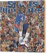University Of Kansas Sherron Collins, 2010 March Madness Sports Illustrated Cover Wood Print