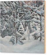 Untouched Snow Wood Print