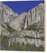 Upper And Lower Yosemite Falls Wood Print