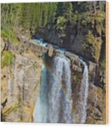 Upper Falls At Johnston Canyon Wood Print