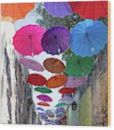 Urban Umbrellas Wood Print
