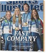 Us Alpine Skiing Medalists, 2010 Winter Olympics Sports Illustrated Cover Wood Print