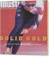 Usa Bonnie Blair, 1992 Winter Olympics Sports Illustrated Cover Wood Print
