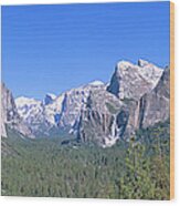 Usa, California, El Capitan And Half Wood Print