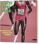 Usa Carl Lewis, 1983 Iaaf Athletics World Championships Sports Illustrated Cover Wood Print