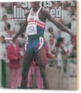 Usa Carl Lewis, 1992 Summer Olympics Sports Illustrated Cover Wood Print