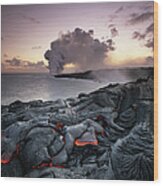 Usa, Hawaii, Volcanoes National Park Wood Print