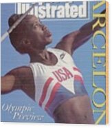 Usa Jackie Joyner-kersee, 1992 Barcelona Olympic Games Sports Illustrated Cover Wood Print