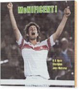 Usa John Mcenroe, 1980 Us Open Sports Illustrated Cover Wood Print