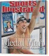 Usa Michael Phelps, 2004 Summer Olympics Sports Illustrated Cover Wood Print