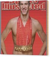 Usa Michael Phelps, 2008 Summer Olympics Sports Illustrated Cover Wood Print