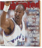 Utah Jazz Karl Malone, 1997 Nba Western Conference Sports Illustrated Cover Wood Print