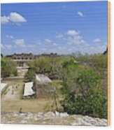 Uxmal Overview From Governor's Palace Wood Print