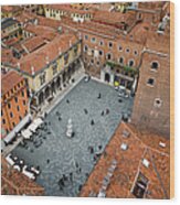 Verona, Piazza Dei Signori Square Wood Print