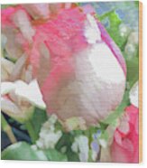 Vertical Pink Rose Abstract Wood Print
