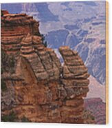 View From A Cliff In The Grand Canyon Wood Print