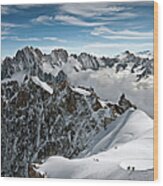 View Of Overlooking Alps Wood Print