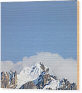 View Of Snow Cap At Cochayoq, Andes Wood Print